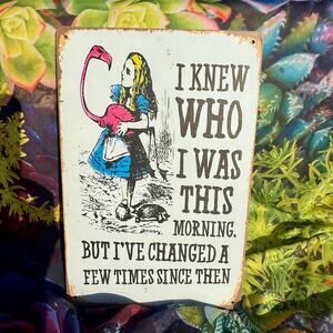 EUC Alice in Wonderland Metal Sign – Vintage Style Wall Decor